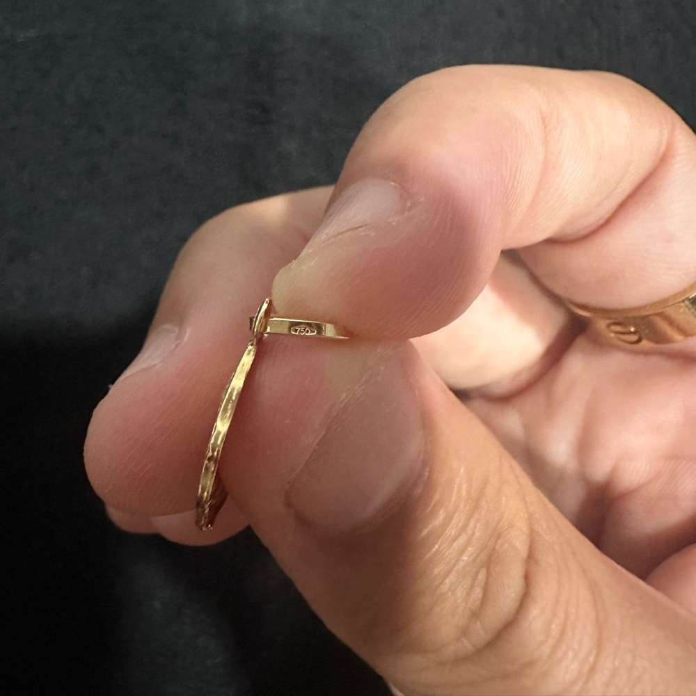 18K Yellow Gold Pendant Charm Angel